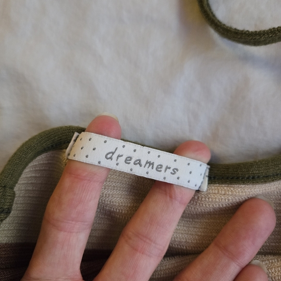 Dreamers Retro Stripe 90s Y2K Knit Spaghetti Strap Tank Top XS - Picture 2 of 9